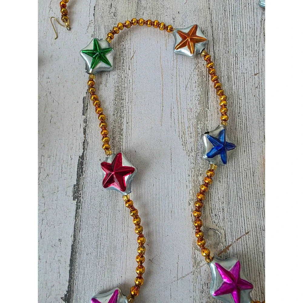 Vintage radko starburst star garland‎ AS IS glass RARE beaded Beach nautical